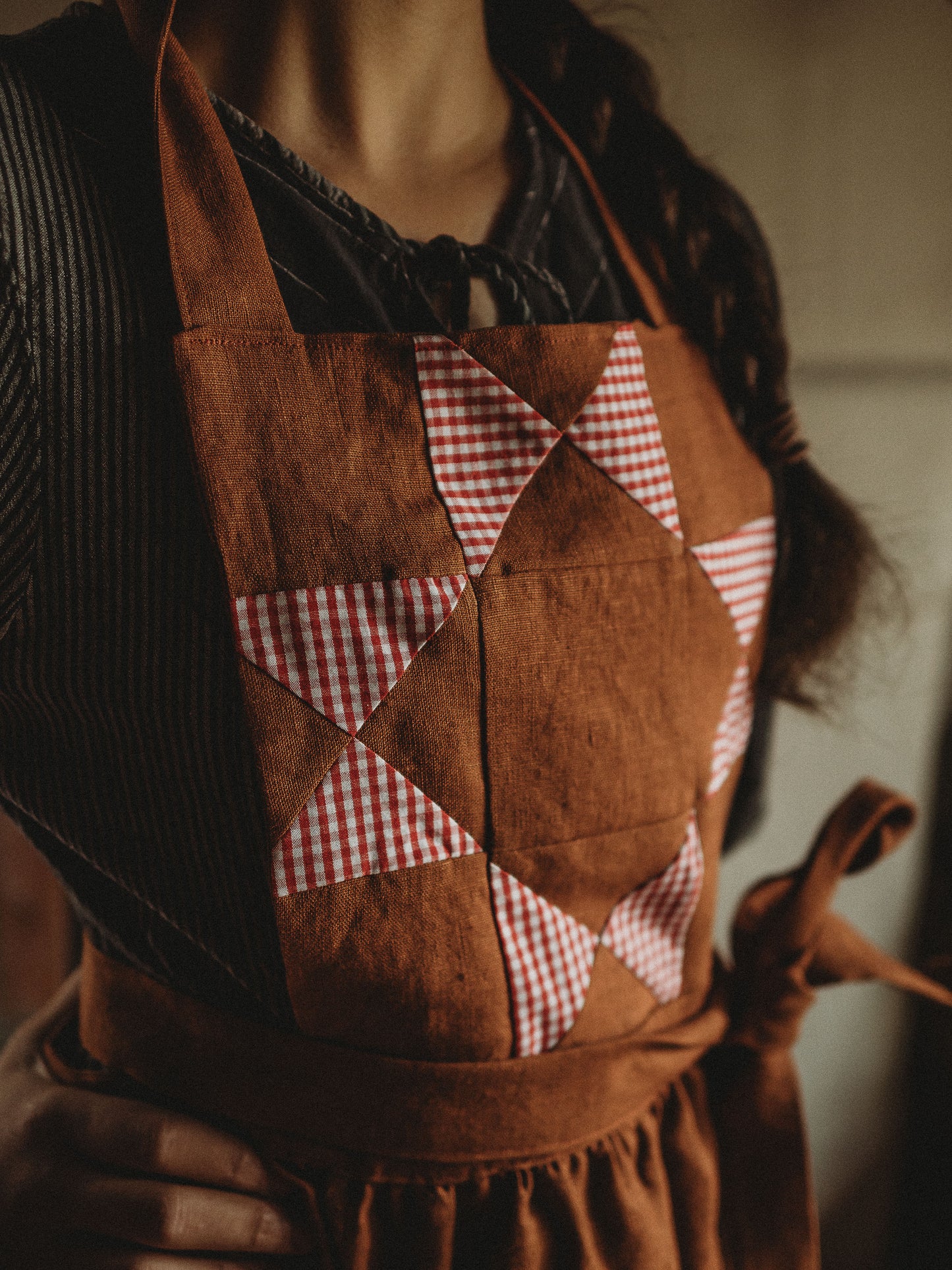 Linen Gathered Full Apron