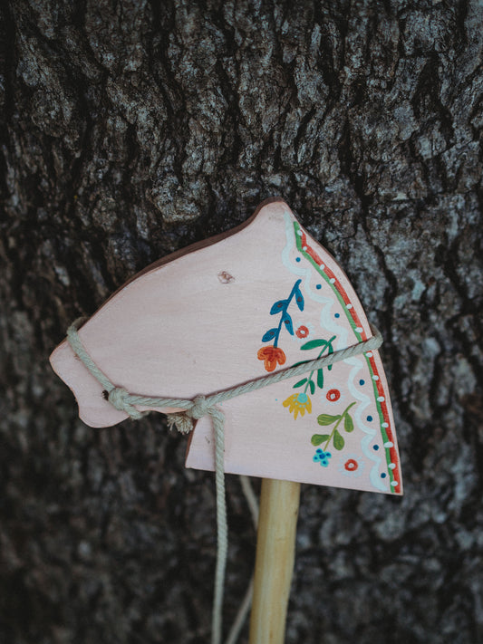 Hand Painted Wooden Stick Horses