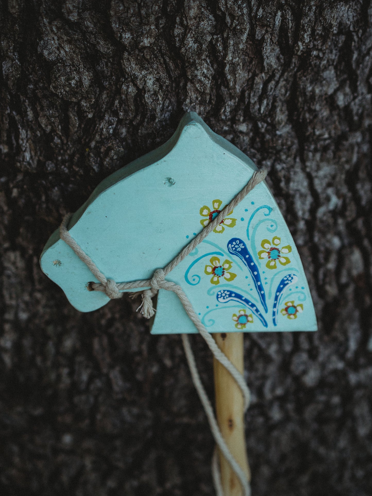 Hand Painted Wooden Stick Horses
