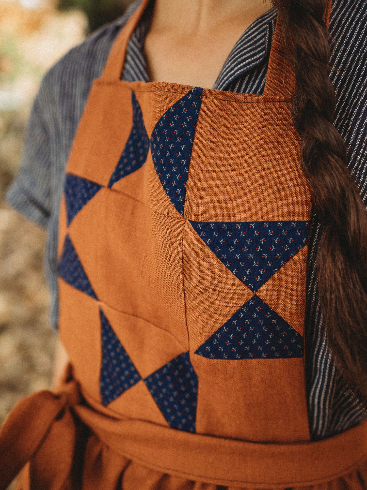Linen Gathered Full Apron