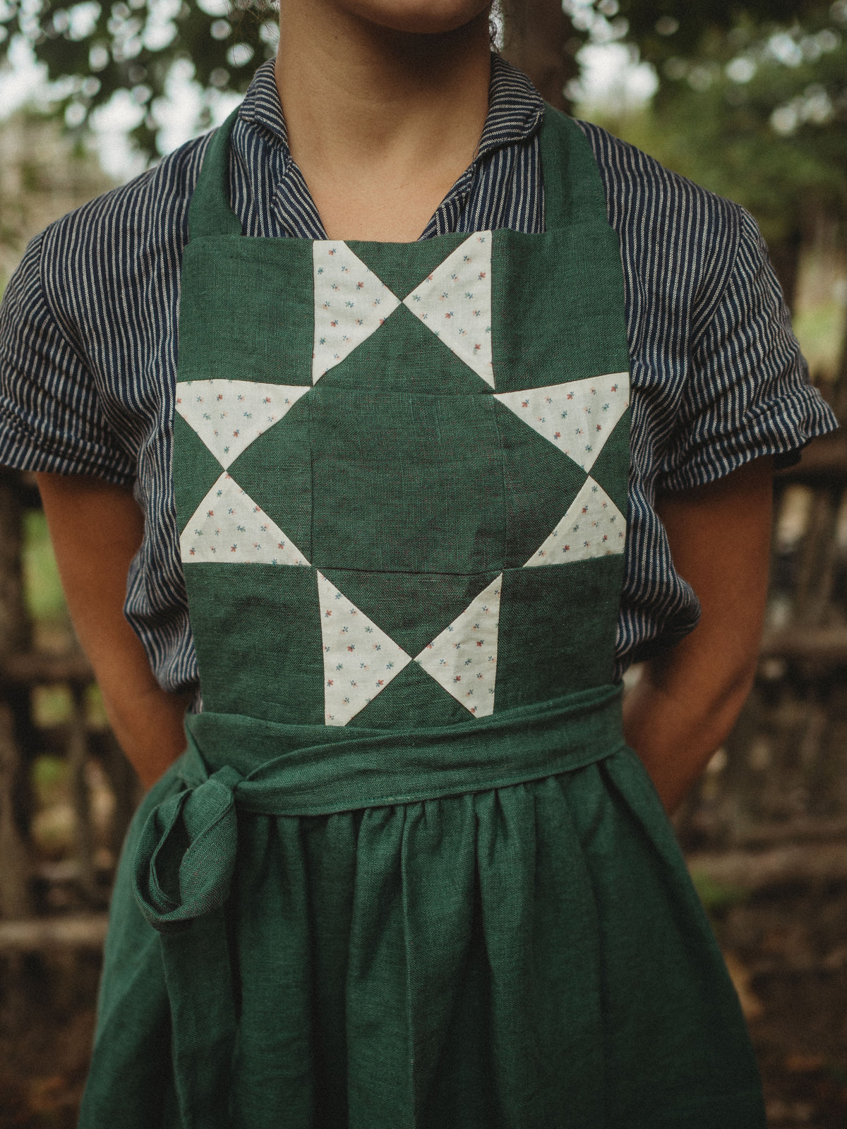 Linen Gathered Full Apron